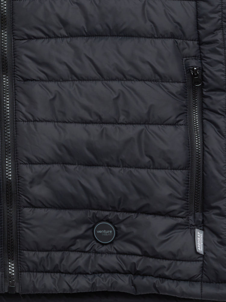 Men's 13W Heated Puffer Vest with HeatSync  - Black