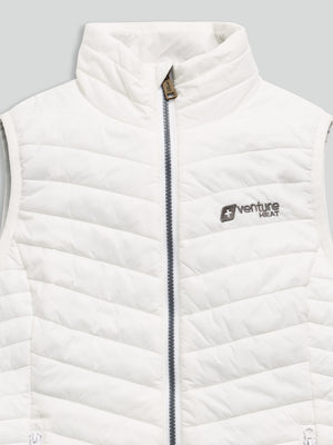 Women's 13W Heated Puffer Vest with HeatSync  - White